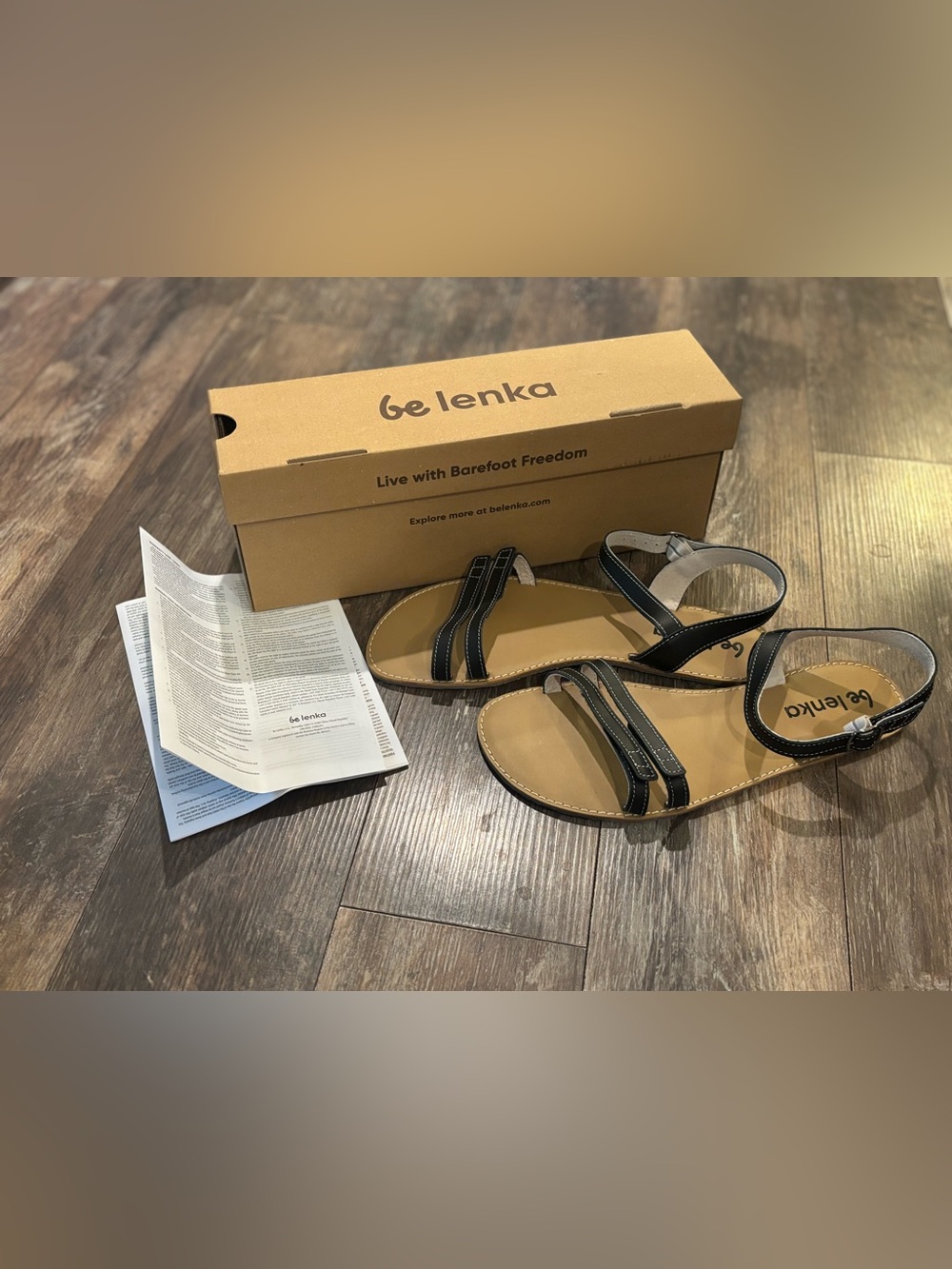 be lenka Black Women’s Minimalist Leather Sandals summer